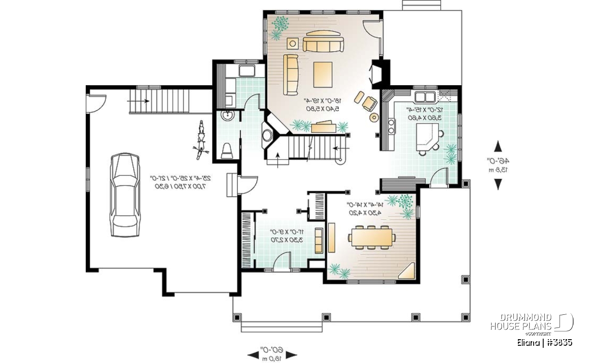 1st level - Large foyer, formal dining, 4 bedrooms, family room with fireplace, 2-car garage - Eliana