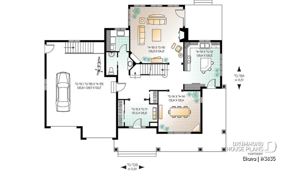 1st level - Large foyer, formal dining, 4 bedrooms, family room with fireplace, 2-car garage - Eliana