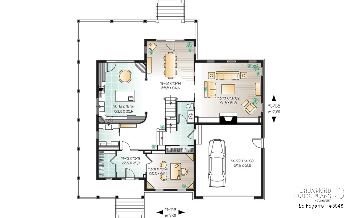 1st level - Country American style home, large master suite with 4+ bedrooms and 9' ceilings, home office, fireplace - La Fayette