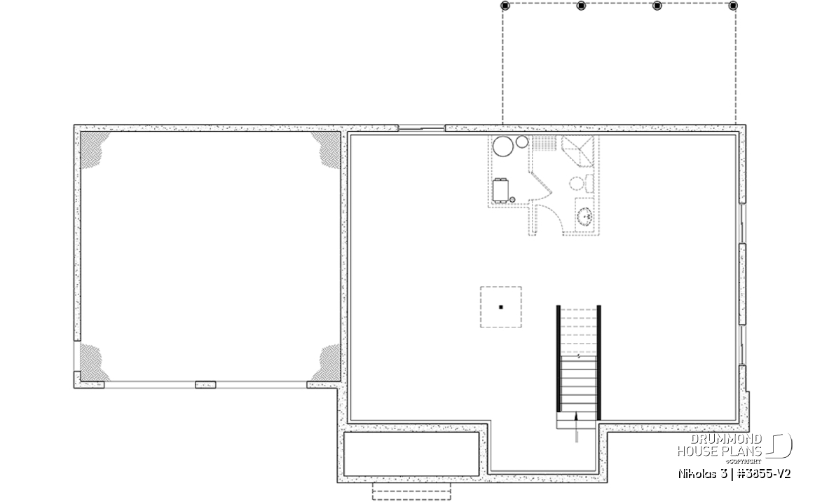 Basement - 4 bedroom house plan with 2-car garage, pantry, mud room, master on 2nd floor, home office and more! - Nikolas 3