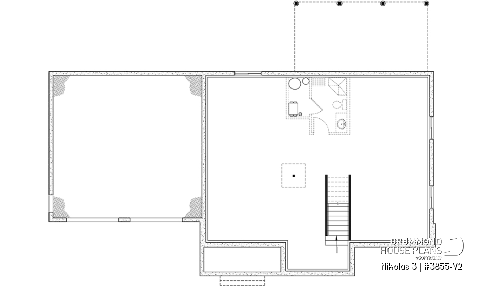 Basement - 4 bedroom house plan with 2-car garage, pantry, mud room, master on 2nd floor, home office and more! - Nikolas 3