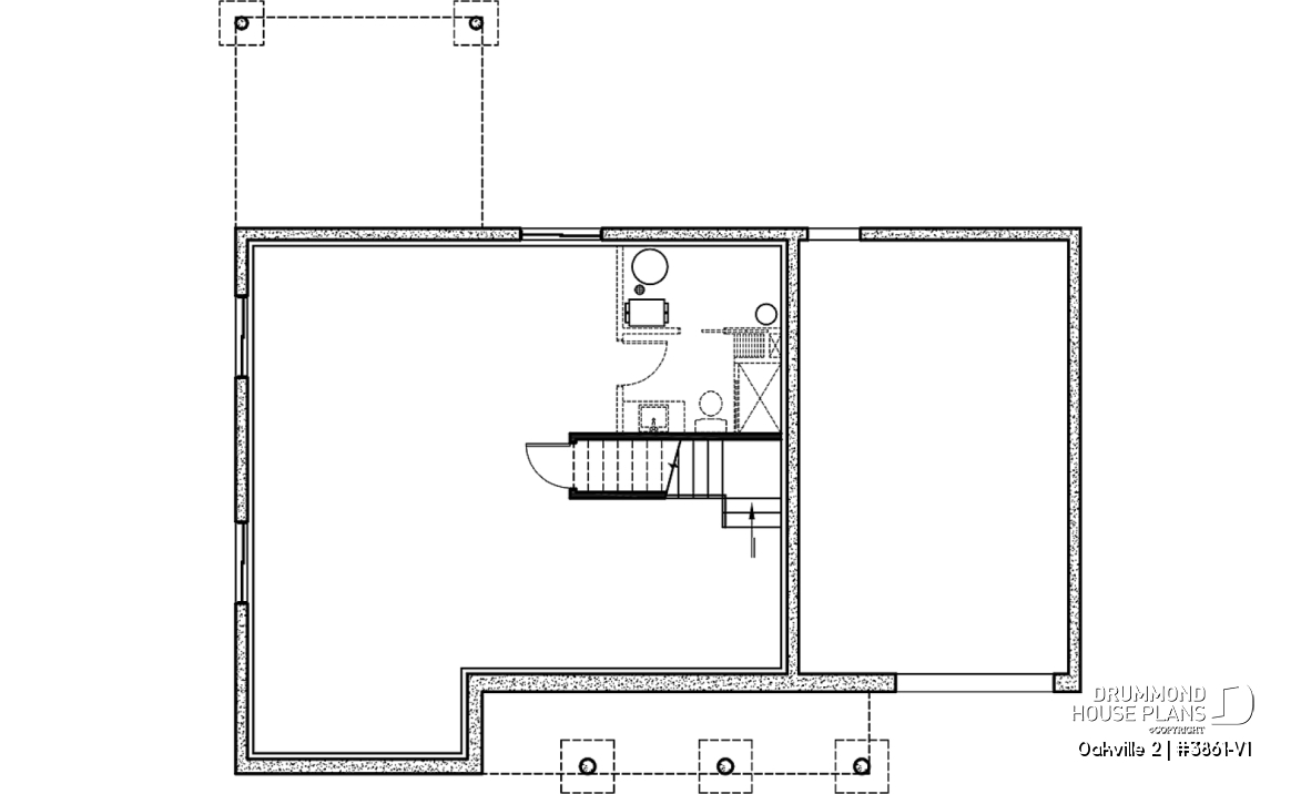 Basement - 2-Storey 3 bedroom Farmhouse home design with garage, den, kitchen with large island and pantry - Oakville 2