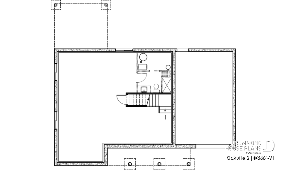 Basement - 2-Storey 3 bedroom Farmhouse home design with garage, den, kitchen with large island and pantry - Oakville 2