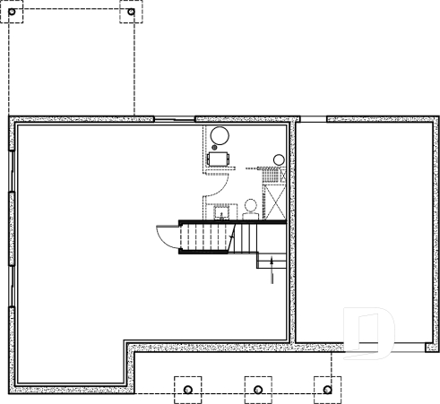 Basement - 2-Storey 3 bedroom Farmhouse home design with garage, den, kitchen with large island and pantry - Oakville 2
