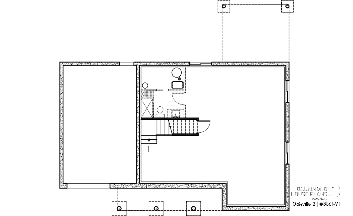 Basement - 2-Storey 3 bedroom Farmhouse home design with garage, den, kitchen with large island and pantry - Oakville 2