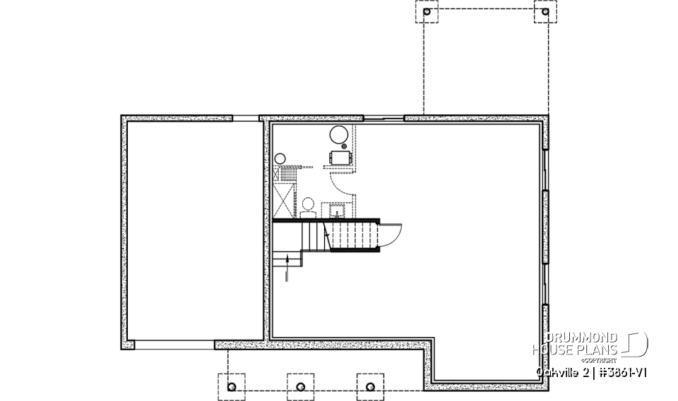 Basement - 2-Storey 3 bedroom Farmhouse home design with garage, den, kitchen with large island and pantry - Oakville 2