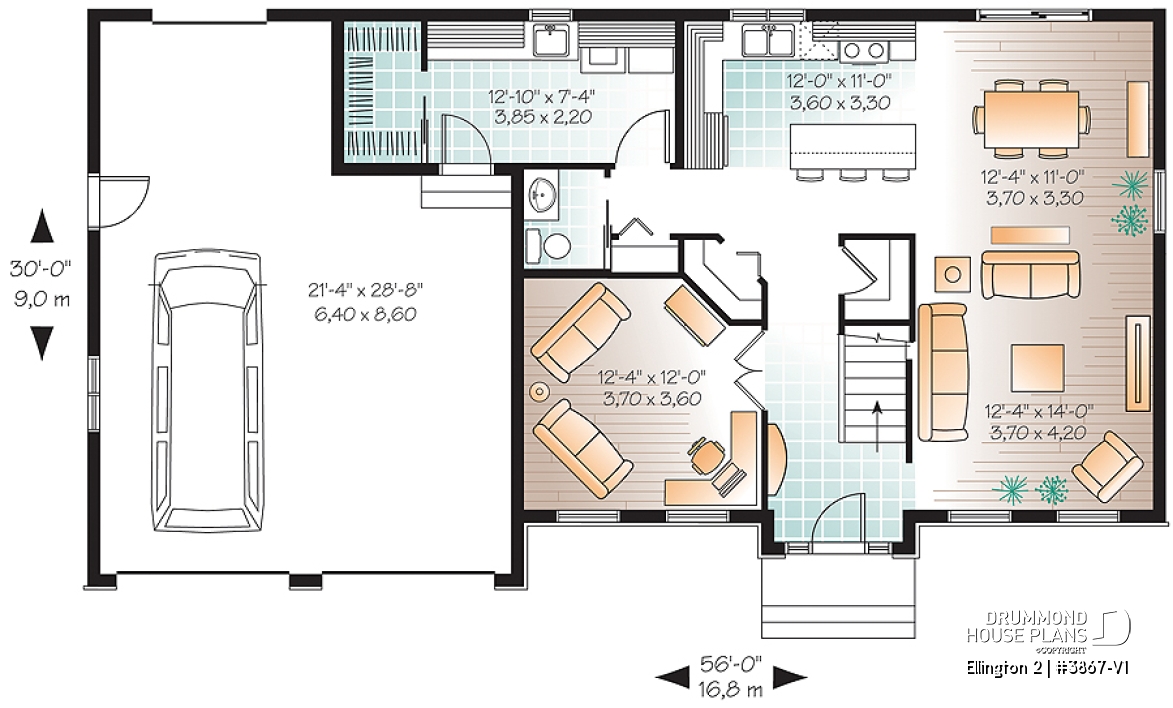 1st level - Large, economical, 4 bedroom Craftsman home, great laundry &amp; pantry area, master suite - Ellington 2