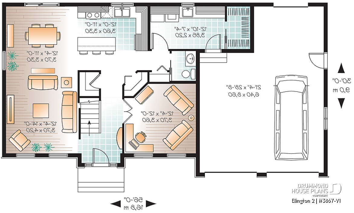 1st level - Large, economical, 4 bedroom Craftsman home, great laundry &amp; pantry area, master suite - Ellington 2