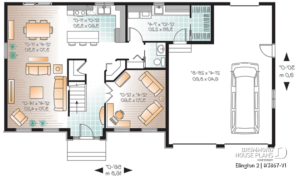 1st level - Large, economical, 4 bedroom Craftsman home, great laundry &amp; pantry area, master suite - Ellington 2