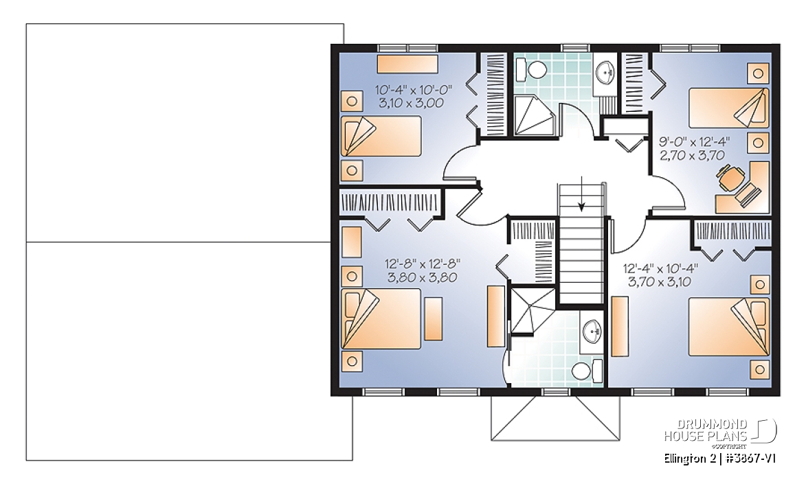 2nd level - Large, economical, 4 bedroom Craftsman home, great laundry &amp; pantry area, master suite - Ellington 2