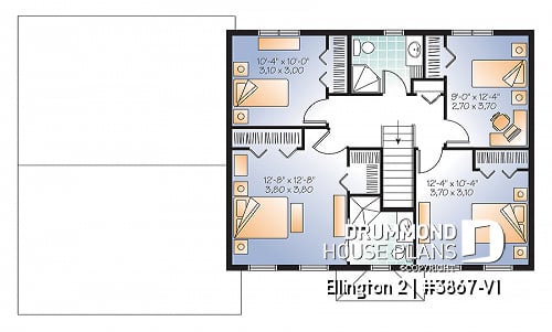 2nd level - Large, economical, 4 bedroom Craftsman home, great laundry & pantry area, master suite - Ellington 2