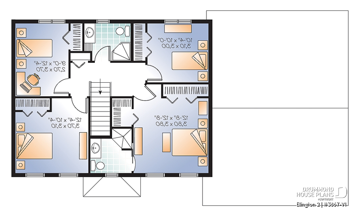 2nd level - Large, economical, 4 bedroom Craftsman home, great laundry &amp; pantry area, master suite - Ellington 2