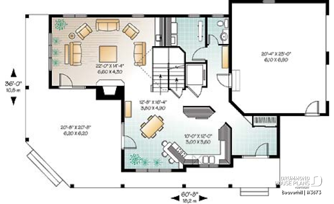 1st level - Beautiful lakefront home plan with home elevator, 5 bedroom with large master suite and double garage - Beaverhill