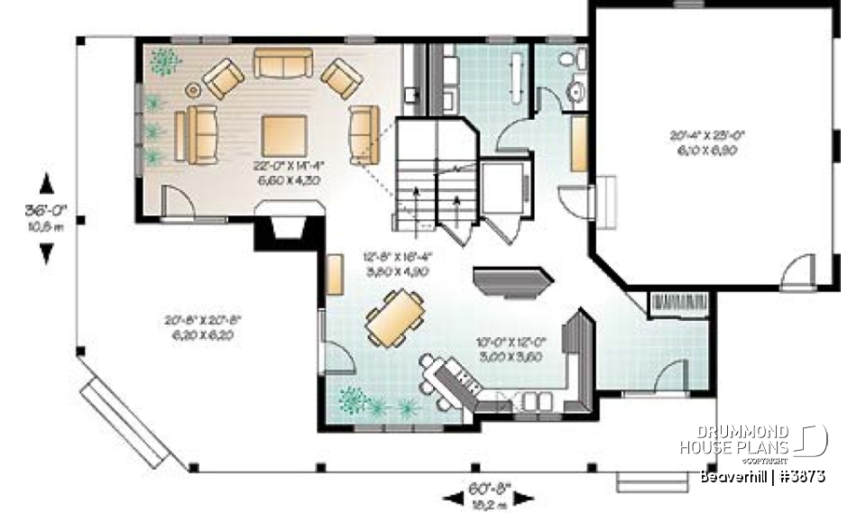 1st level - Beautiful lakefront home plan with home elevator, 5 bedroom with large master suite and double garage - Beaverhill