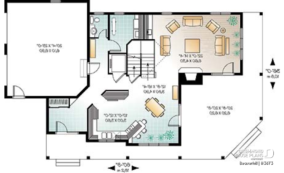 1st level - Beautiful lakefront home plan with home elevator, 5 bedroom with large master suite and double garage - Beaverhill