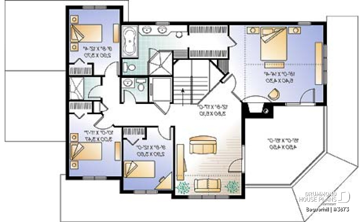2nd level - Beautiful lakefront home plan with home elevator, 5 bedroom with large master suite and double garage - Beaverhill