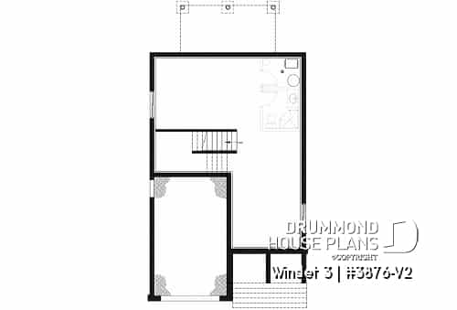 Basement - Modern 2 storey-home plan for narrow-lot, with garage, 3 bedrooms, open layout, laundry room on second floor - Winslet 3