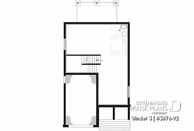Basement - Modern 2 storey-home plan for narrow-lot, with garage, 3 bedrooms, open layout, laundry room on second floor - Winslet 3