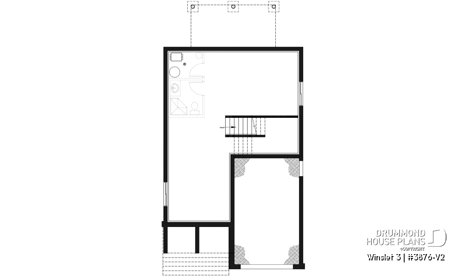 Basement - Modern 2 storey-home plan for narrow-lot, with garage, 3 bedrooms, open layout, laundry room on second floor - Winslet 3