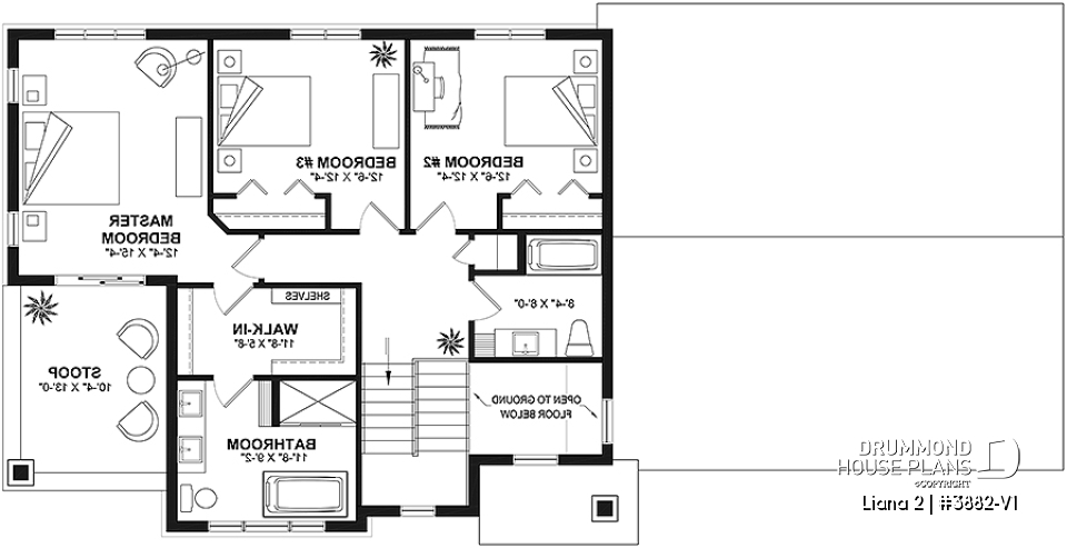 2nd level - Modern farmhouse with garage, 4 bedrooms, home theater, office and 3 front balconies - Liana 2