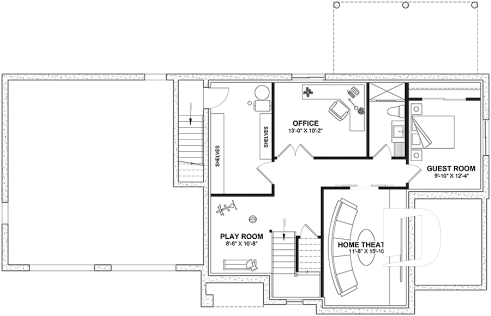 Finished basement (Optional $) - Modern farmhouse with garage, 4 bedrooms, home theater, office and 3 front balconies - Liana 2