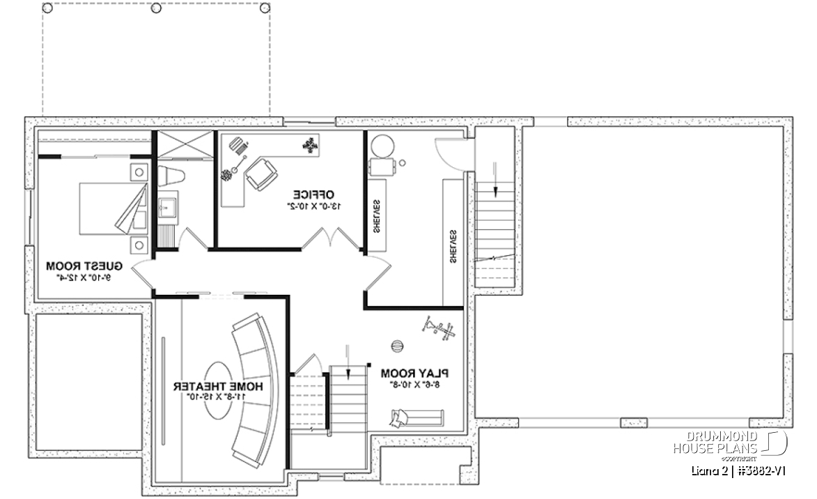 Finished basement (Optional $) - Modern farmhouse with garage, 4 bedrooms, home theater, office and 3 front balconies - Liana 2