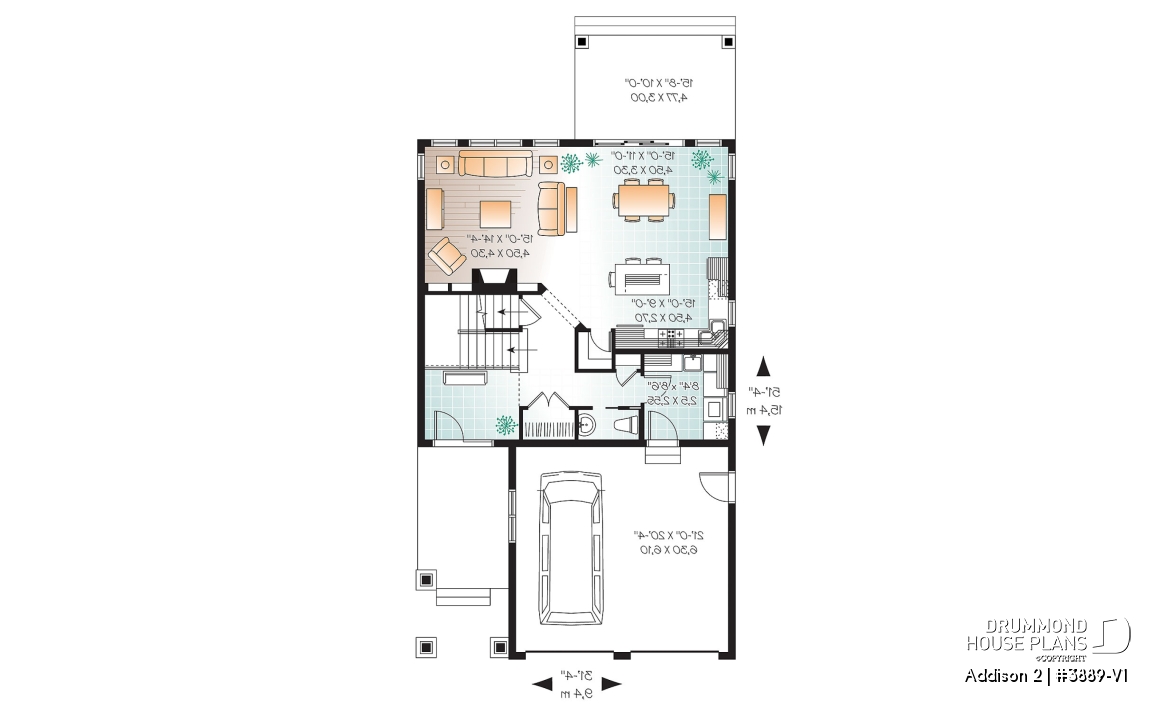 1st level - Craftsman 4 to 5  bedroom house plan, 2-car garage, 9' ceiling, pantry, fireplace, laundry room on main floor - Addison 2