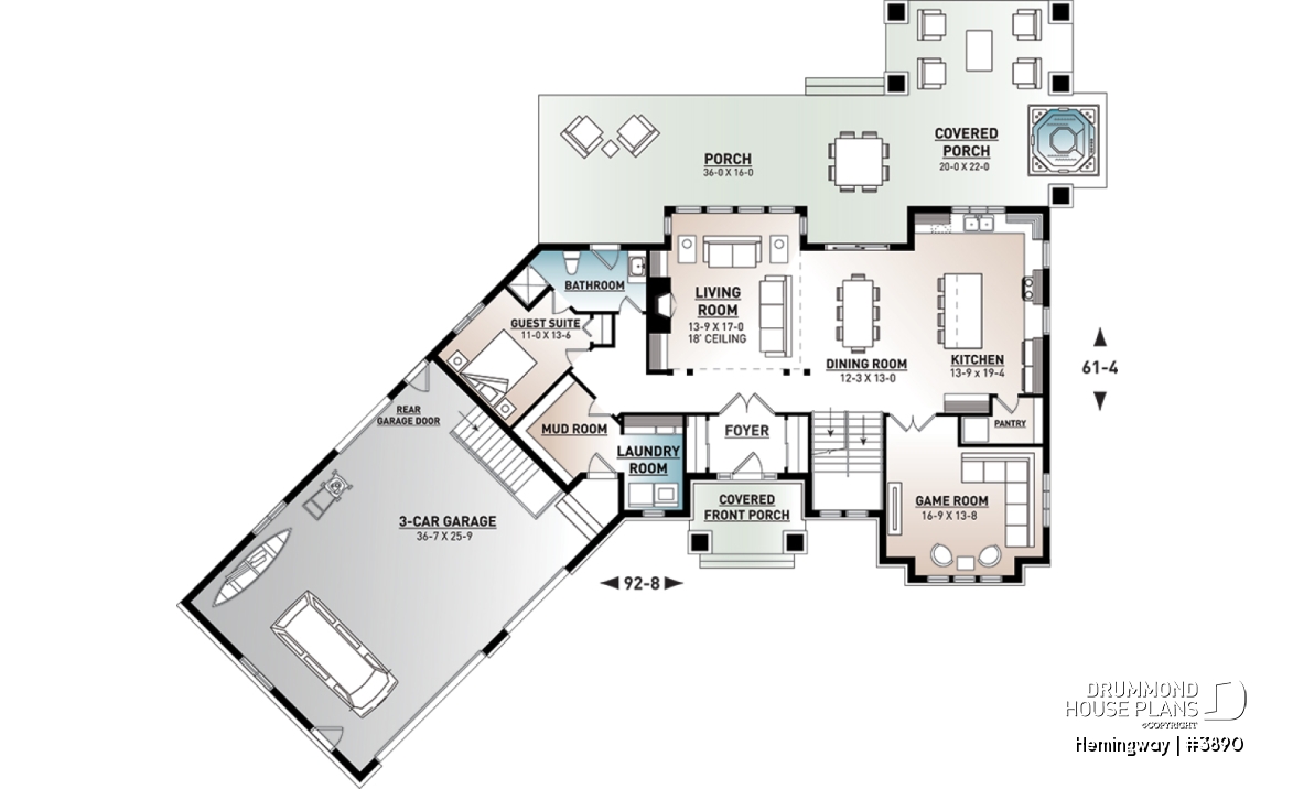 1st level - Stunning Cape Cod style home, 4 to 5 bedrooms, large master suite, open layout, large covered deck, lakefront - Hemingway