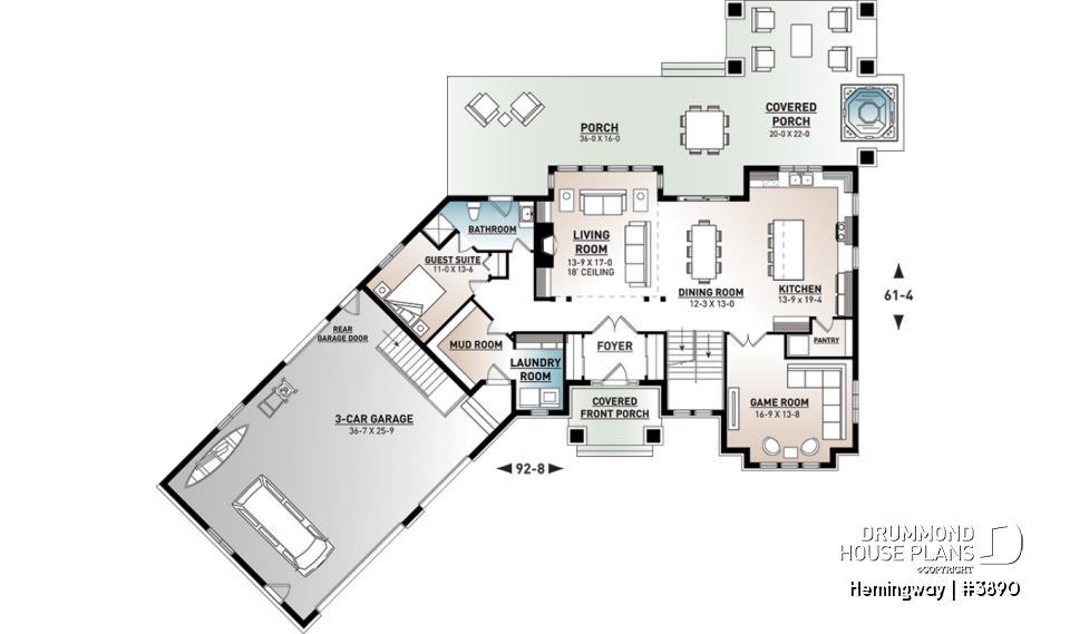 1st level - Stunning Cape Cod style home, 4 to 5 bedrooms, large master suite, open layout, large covered deck, lakefront - Hemingway