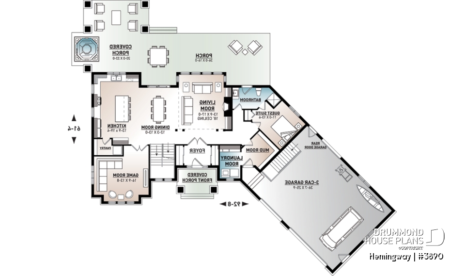 1st level - Stunning Cape Cod style home, 4 to 5 bedrooms, large master suite, open layout, large covered deck, lakefront - Hemingway