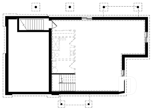 Basement - Reverse living Scandinavian style house plan, large deck, home office, open floor plan concept - Oslo