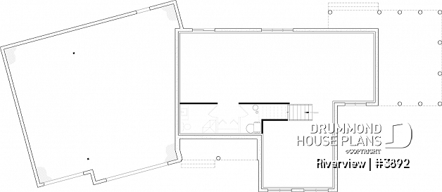 Unfinished basement of house plan 3892 Unfinished basement - Bright 5 bedroom family home, spacious 2 car-garage, open floor plan - Riverview