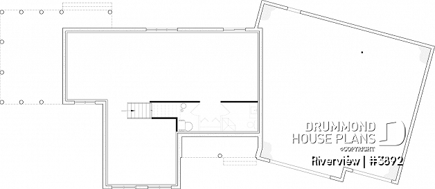 Unfinished basement of house plan 3892 Unfinished basement - Bright 5 bedroom family home, spacious 2 car-garage, open floor plan - Riverview