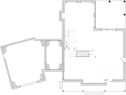 Basement - 3 to 5 bedroom Modern Farmhouse house plan, home office, garage, 2.5 baths, 2 large terraces - Bridge 2