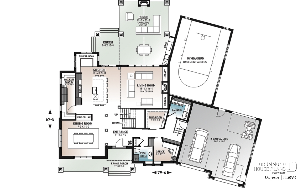 1st level - Denver Plan: Nordic Home with 4–6 Bedrooms, Indoor Half Basketball Court &amp; Oversized Double Garage - Denver