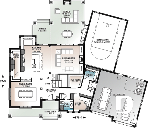 1st level - Denver Plan: Nordic Home with 4–6 Bedrooms, Indoor Half Basketball Court & Oversized Double Garage - Denver