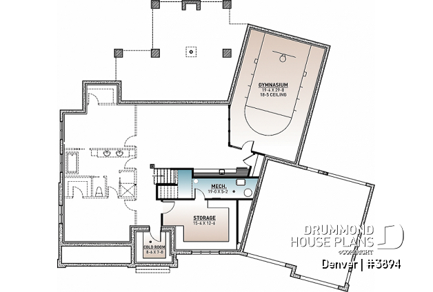 Finished basement - 4 to 7 bedroom house plan, large kitchen with x-large pantry, indoor basketball court, 2-car garage and more! - Denver