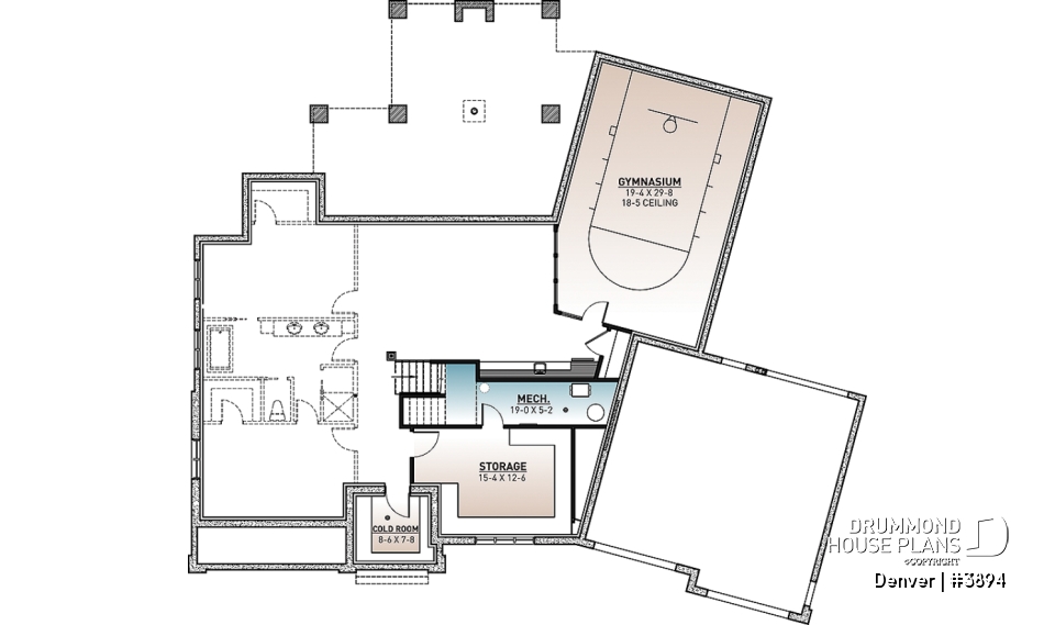Finished basement - Denver Plan: Nordic Home with 4–6 Bedrooms, Indoor Half Basketball Court &amp; Oversized Double Garage - Denver