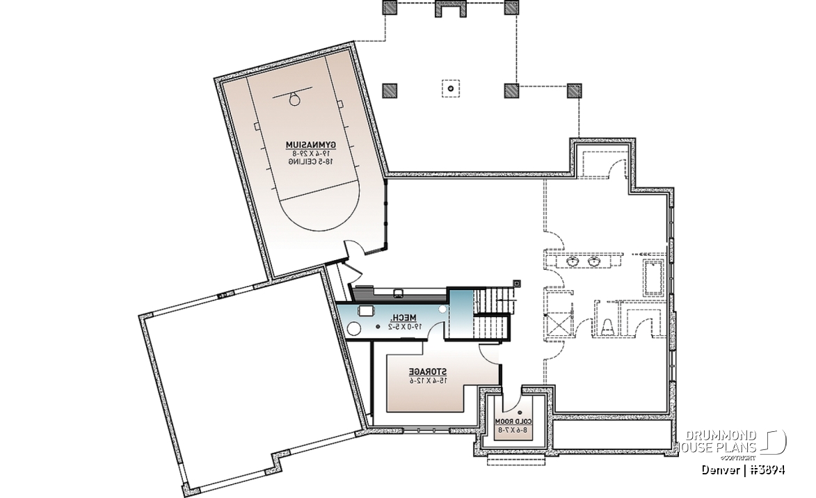 Finished basement - Denver Plan: Nordic Home with 4–6 Bedrooms, Indoor Half Basketball Court &amp; Oversized Double Garage - Denver