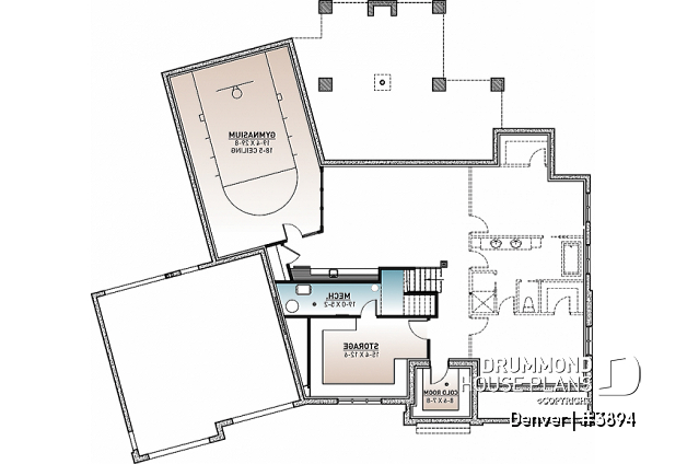 Finished basement - 4 to 7 bedroom house plan, large kitchen with x-large pantry, indoor basketball court, 2-car garage and more! - Denver