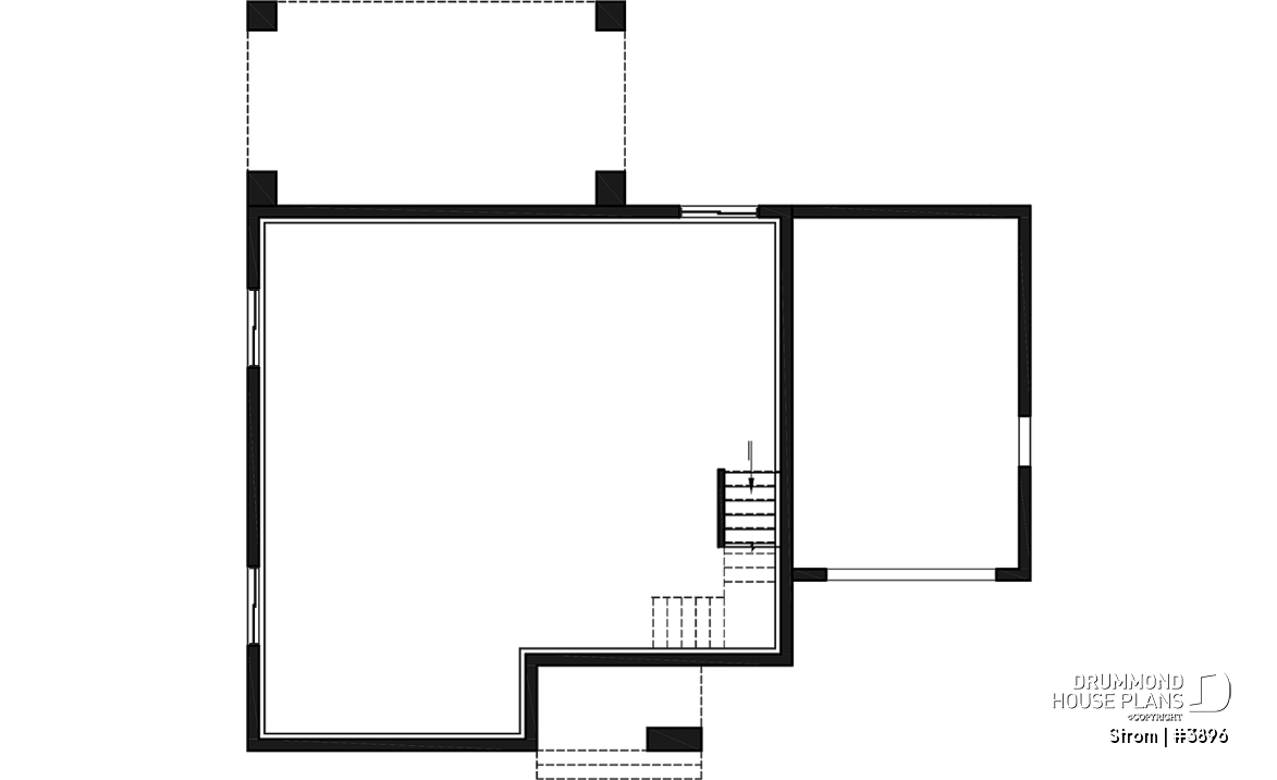 Basement - Contemporary home plan with 3 2nd floor bedrooms, master suite, 2.5 baths, garage, pantry, mudroom - Strom
