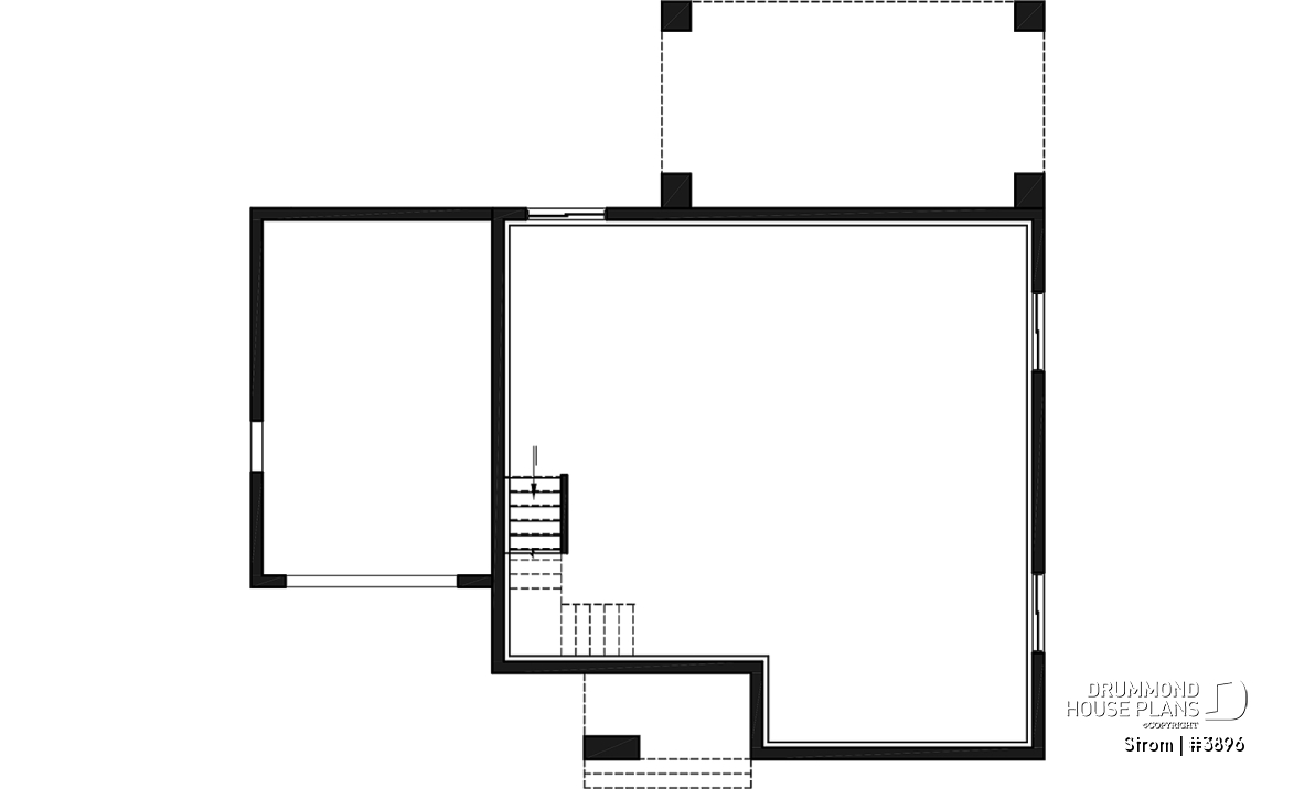 Basement - Contemporary home plan with 3 2nd floor bedrooms, master suite, 2.5 baths, garage, pantry, mudroom - Strom