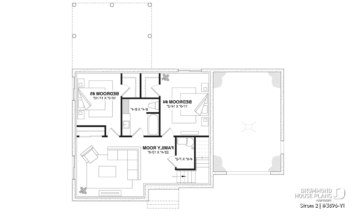 Finished basement - Farmhouse home plan with a versatile layout offering 3 to 6 bedrooms, optional finished basement and a covered - Strom 2