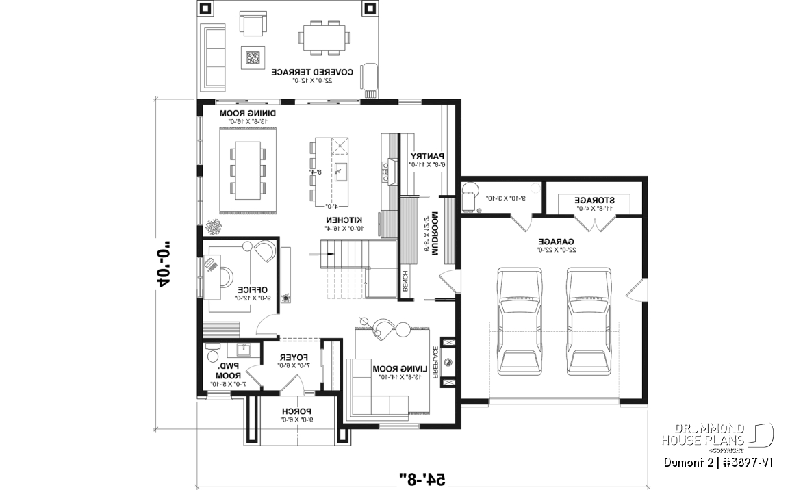 1st level - Modern Farmhouse Plan featuring 3 Bedrooms plus Office, Fireplace, Walk-In Pantry and More! - Dumont 2