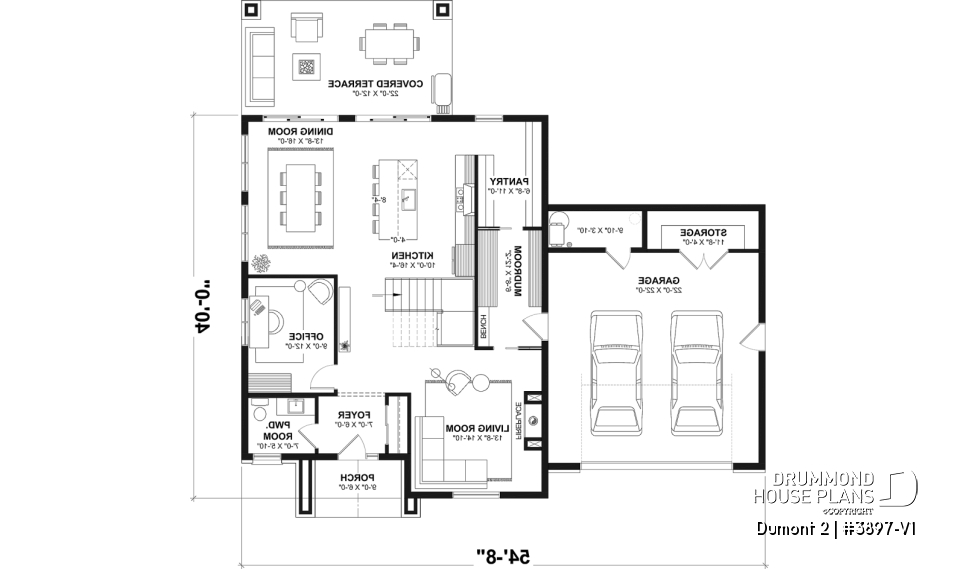 1st level - Modern Farmhouse Plan featuring 3 Bedrooms plus Office, Fireplace, Walk-In Pantry and More! - Dumont 2