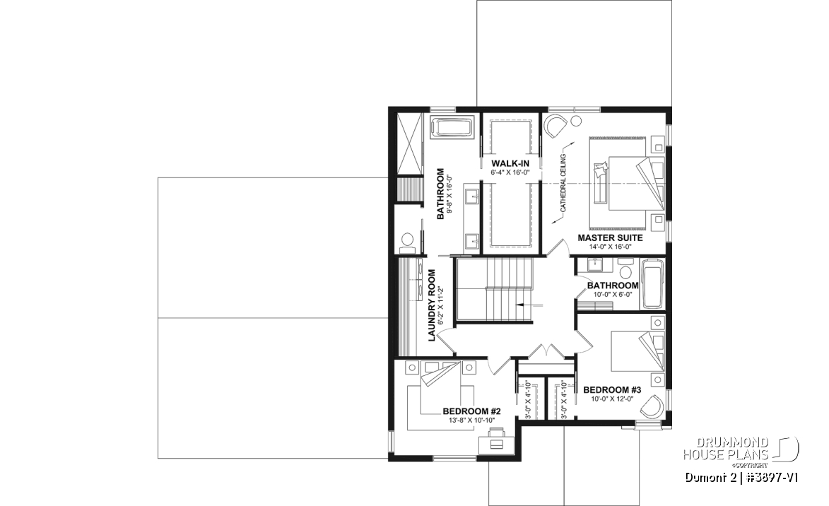 2nd level - Modern Farmhouse Plan featuring 3 Bedrooms plus Office, Fireplace, Walk-In Pantry and More! - Dumont 2
