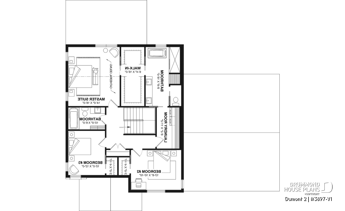 2nd level - Modern Farmhouse Plan featuring 3 Bedrooms plus Office, Fireplace, Walk-In Pantry and More! - Dumont 2