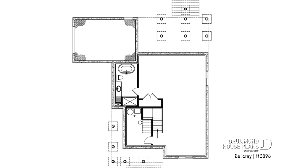 Basement - Home for corner lot, 3 beds, 2.5 baths, open floor plan, kitchen with pantry, large sheltered rear terrace - Bellamy