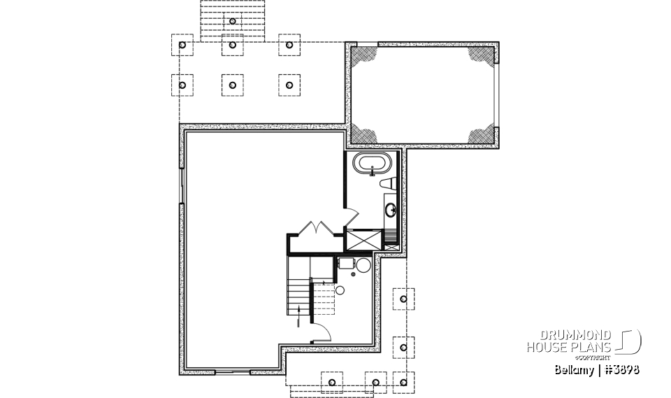 Basement - Home for corner lot, 3 beds, 2.5 baths, open floor plan, kitchen with pantry, large sheltered rear terrace - Bellamy