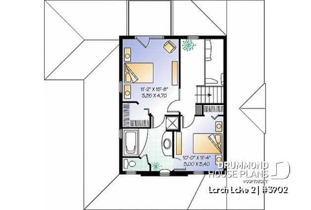 2nd level option 1 - Farmhouse, covered porch, 2-3 bedrooms, master with private balcony - Larch Lake 2